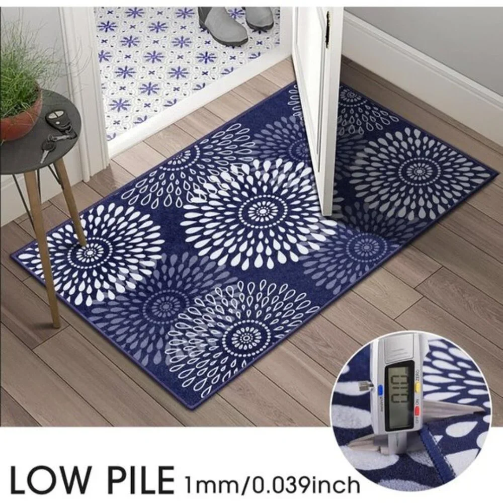 New 2'x3' Area Rug, Non-Slip Washable Hallway Runner for Kitchen or Room, Blue